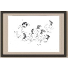 Karikatural Minoru Tanaka 43X30CM Orijinal Karikatür Tablo