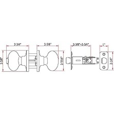 750588 Yumurta 2 Yönlü Mandal Gizlilik Kapı Tokmağı, Yağ Ovuşturdu Bronz, Yatak ve Banyo