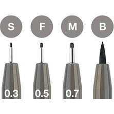 Pen Çizim Kalemi Seti, 4’lü (S, F, M, B Uç), Suya ve Solmaya Dayanıklı, Kalıcı Mürekkep, Farklı Uç Kalınlıkları