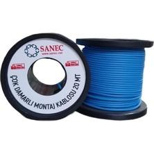 Çok Damarlı Montaj Kablosu - 22 Awg - 20 Metre - Mavi