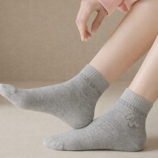 Gigi Giyim Kalp Aksesuarlı Taş Işlemeli Kadın Patik Çorap