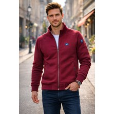 Remsa Erkek Üç Iplik Şardonlu Pamuklu Önü Fermuarlı Tek Üst Ceket 0347 Bordo