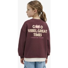 DeFacto Overshirt Fit Sırt Baskılı İçi Yumuşak Tüylü Sweatshirt Kız Çocuk G6263A825WN