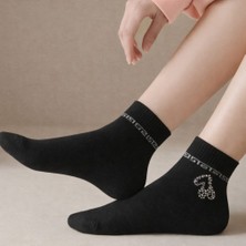 Gigi Giyim Kalp Aksesuarlı Taş Işlemeli Kadın Patik Çorap