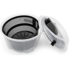 Pratik Salata Kurutucu – Çevirmeli Sebze & Marul Kurutma Kabı, 4,5 l Manuel Dönerli Yıkama ve Kurutma Leğeni, Suyu Ayıran Çok Fonksiyonlu Spinner