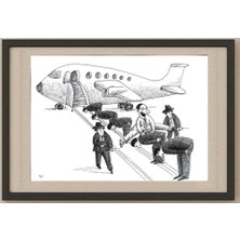 Karikatural Masoud Ziaei Zardkhashosei 29X21CM Orijinal Karikatür Tablo