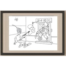 Karikatural Gennady Chegodayev 29X21CM Orijinal Karikatür Tablo