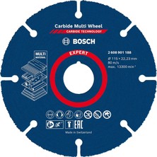Professional 1x Expert Carbide Multi Wheel Kesici Diskler (Sert Ahşap, Çivili Ahşap, Plastik, Alçıpan Panel, Ø 115 Mm, Aksesuar Küçük Avuç Taşlama Makinesi)