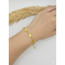 Livaz Accessories Çelik Kadın Gold Yonca Bileklik