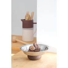 & Ahşap Ayaklı 21 cm Salata Kısır Meyve Sunum Tabağı