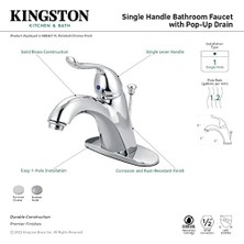 KB6401YL Yosemite Banyo Bataryası, 6-1/8 Inç Emzik Erişimi, Parlak Krom