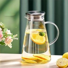 Cam Sürahi Borosilikat Metal Kapaklı 1.8 Litre