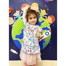 3-6 Yaş, Kısa Kollu Sıvı Geçirmez Önlük, Makinede Yıkanabilir, Boya, Oyun ve Yemek Zamanı