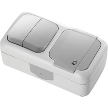 Gri Komütatör ve Topraklı Priz Çabuk Bağlantı Kombine Yatay