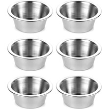 Kt Home Sosluk 6 Lı Paslanmaz Çelik Mini Kase Lokumluk Reçellik Çerezlik Sosluk 6 Adet 8 cm Metal