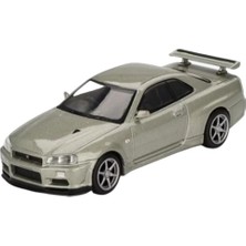 AyrStore Mini Gt 1/64 Nissan Skyline Gt-R (R34) V-Spec Iı Nür Millenium Jade - Blister Paket