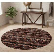 Bazaar Forum Dijital Baskı Pamuk Dokuma Kaymaz Taban Yıkanabilir Yuvarlak Salon Halısı Mutfak, Koridor Halısı