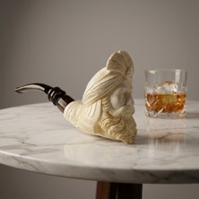 Belirtilmemiş El Oyması Lületaşı Pipo Osmanlı Sultan Figürlü | Akrilik Ağızlık, Hediyelik