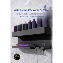 3art Metal Dekorasyon Saç Aletleri Organizeri - Metal Fön & Maşa Askılığı - Banyo Düzenleyici Raf