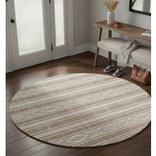 Bazaar Forum Dijital Baskı Pamuk Dokuma Kaymaz Taban Yıkanabilir Yuvarlak Salon Halısı Mutfak, Koridor Halısı