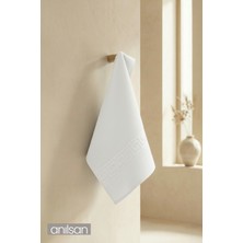 Anılsan Beyaz Greek El Havlusu - 50x90 Cm, 225 Gr, %100 Pamuk, Spa Ve Otel Havlusu