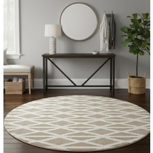 Bazaar Forum Dijital Baskı Pamuk Dokuma Kaymaz Taban Yıkanabilir Yuvarlak Salon Halısı Mutfak, Koridor Halısı