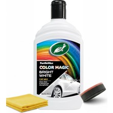 Turtle Wax Beyaz Renkli Cila - Parlatıcı Temizleyici Onarıcı 500 ml + Uygulama Süngeri + Bez