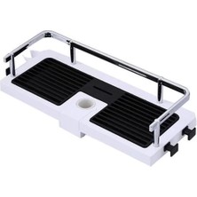 AyrStore Banyo Direğine Asılabilir Köşelik Şampuanlık Sabunluk Çift Askılı Düzenleyici Raf Paslanmaz