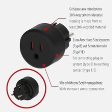 Abd Fiş Sistemi Türkiye Uyumlu IP20 Lisanslı Topraklı Travel Adaptör Dönüştürücü