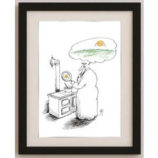 Karikatural Bretislav Kovarik 29X21CM Orijinal Karikatür Tablo