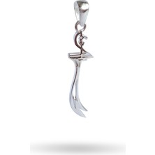 Keskin Gümüş 925 Ayar Gümüş Kılıç Figürlü Trend Erkek Kolye Ucu Yılbaşı Yeni Yıl Hediye