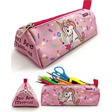 Kalem Kutusu Desenli Üçgen Kalemkutu Vegan Deri Kalemlik