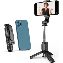 Snapshot 2’si 1 Arada Bluetooth Selfie Stick – Kablosuz Uzaktan Kumandalı, 360° Döner Telefon Tutucu, Paslanmaz Çelik Gövde, Taşınabilir & Katlanabilir Tasarım | Q11