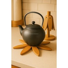 Bambu Seti, 2’li, Standlı, Katlanır Tasarım, Bardak ve Tencere Altlığı, Dayanıklı Mutfak Nihalesi, Doğal Ahşap