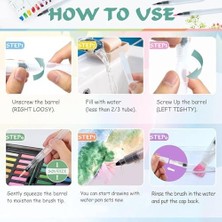 Su Fırçası Kalemi, 3 Boyutlu 12PCS Fırça Kalemleri, Premium Naylon Kıllara Sahip Su Renkleri Boya Yetişkinleri, Boyama, Aquarelle, Boya Kalemi, Akrilik Boyama, Guaj, Mürekkepler Vb