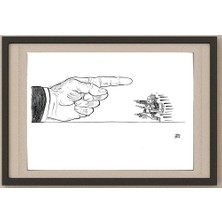 Karikatural Fabry Janos 29X21CM Orijinal Karikatür Tablo