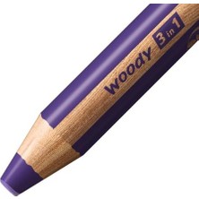 Woody 3'ü 1 Arada Arty - Renkli Kalem, Sulu Boya ve Mum Boya Tebeşiri - 6'lı Paket - Çeşitli Renkler ve Kalemtıraş