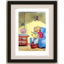 Karikatural Patrick Heymansi 29X21CM Orijinal Karikatür Tablo