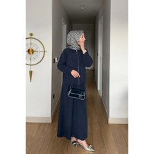 Mihran Butik Cupra Kumaş Lacivert Kadın Elbise Etek Takım