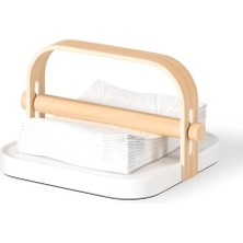 Ağırlık ve Taşıma Saplı Bellwood Peçete Tutacağı, Beyaz/doğal