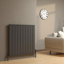 Lojimax Alüminyum Dekoratif Radyatör Flat Line 500 x 1194 12  Dilim | Dokulu Antrasit Gri | Yüksek Isıl Güç | 5 Yıl Üretici Garantisi