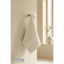 Anılsan Krem Greek El Havlusu - 50x90 Cm, 225 Gr, %100 Pamuk, Spa Ve Otel Havlusu