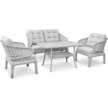 Çavdar Group Cenevre Raddan 2+1+1 Çay Seti Balkon Teras Bahçe Mobilyası El Örgüsü Raddan 4 Kişilik Oturma Grubu