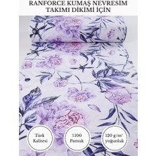 FabricsTown Renkli Baskılı Ranforce Kumaş – %100 Pamuk Nevresimlik Kumaş, 240 cm En