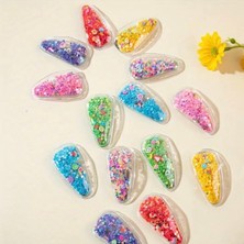 Ekinoksen 5li Şeffaf Içi Meyve ve Yıldızlı Parıldayan Haretli Süslü Saç Tokası