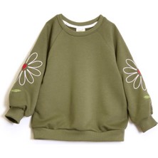 Ozzy Kids Kız Çocuk Kolları Nakış Deteylı Sweatshirt