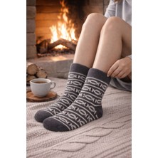 Gigi Giyim Zincir Görünümlü Geometrik Motifli Kadın Havlu Çorap