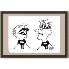 Karikatural Mohammed Effat 25X18CM Orijinal Karikatür Tablo