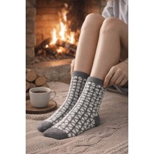 Gigi Giyim Kadın Geometrik Baklava Desenli Havlu Çorap