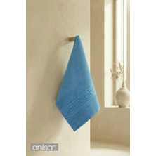 Anılsan Turkuaz Greek El Havlusu - 50x90 Cm, 225 Gr, %100 Pamuk, Spa Ve Otel Havlusu